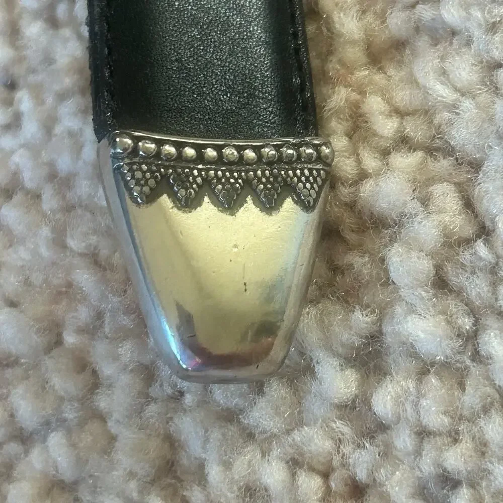 Vintage 1994 Silver Buckle Brighton Salina Taper Belt Western Style